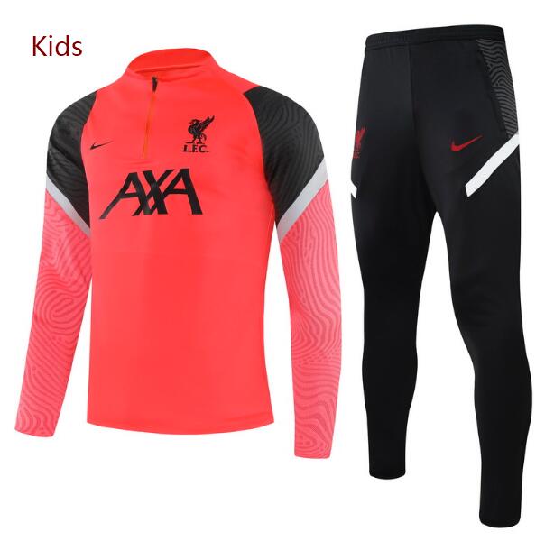 Kids Liverpool Orange Sweatshirt and Pants Training Kits 2020/21